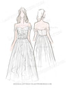 Ruffle Tiers Floor Length Off Shoulder Backless Chiffon Wedding Dresses