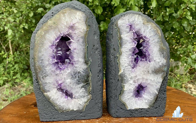 Amethyst Geode "MIRACLE TWINS" 8.50 High Quality Cathedral Pair NS-53