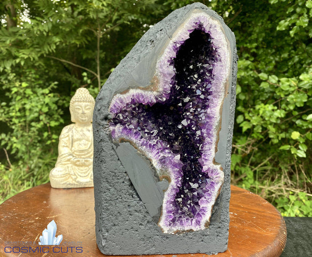 Amethyst Geode "BEAUTIFUL BUTTERFLY" 10.00 High Quality Cathedral DARK PURPLE NS-98