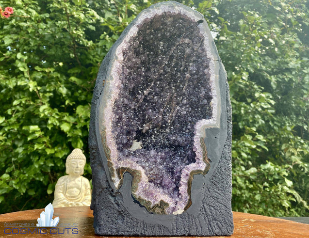 Amethyst Geode "GLORIOUS HEALING MIRACLE" 11.00 Agate Rim High Quality NS-119