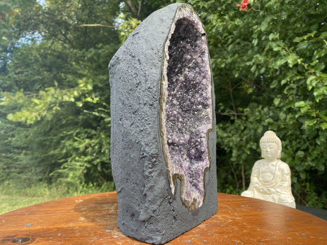 Amethyst Geode "GLORIOUS HEALING MIRACLE" 11.00 Agate Rim High Quality NS-119