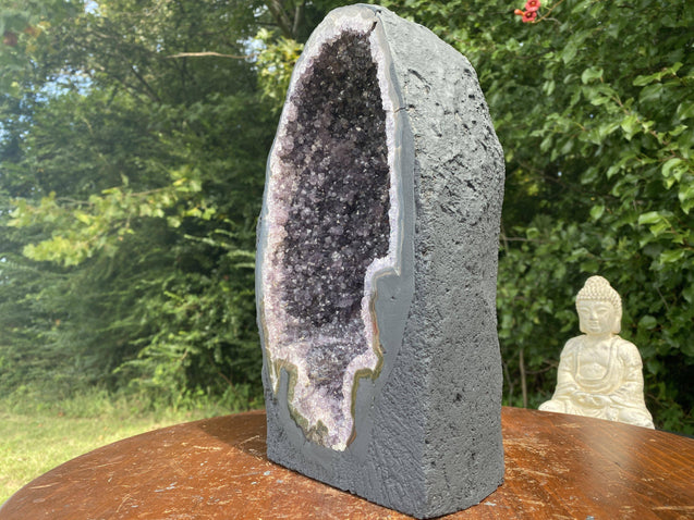 Amethyst Geode "GLORIOUS HEALING MIRACLE" 11.00 Agate Rim High Quality NS-119