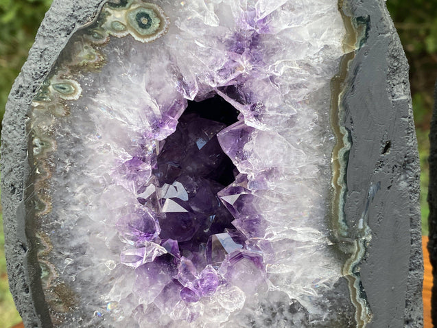 Amethyst Geode "MIRACLE TWINS" 8.50 High Quality Cathedral Pair NS-53