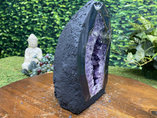 "PURE ROYALTY" Amethyst Geode Cathedral Agate Rim 8.00 High Quality Brazil NS-317