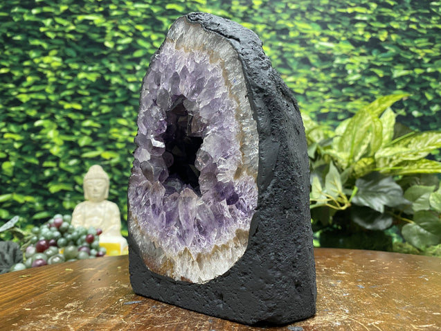 "RAINBOW BURRITO" Amethyst Geode Cathedral 7.00 High Quality Brazil NS-323