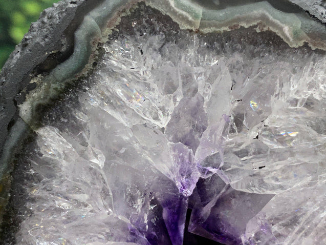 "GO WITH THE FLOW" Amethyst Geode High Quality 6.00 Brazil Agate Rim NS-335