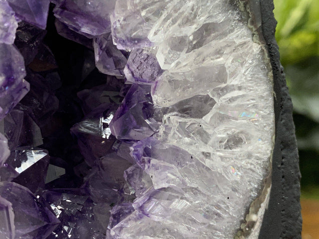 "GO WITH THE FLOW" Amethyst Geode High Quality 6.00 Brazil Agate Rim NS-335
