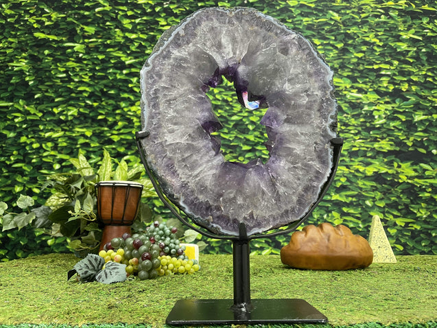 "INFINITE ABUNDANCE" Huge Amethyst Geode Slice 16.00 Brazil Very High Quality NS-394