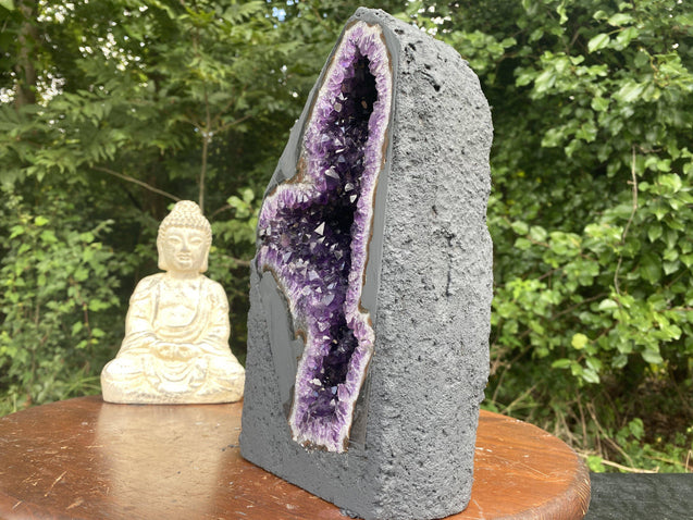 Amethyst Geode "BEAUTIFUL BUTTERFLY" 10.00 High Quality Cathedral DARK PURPLE NS-98