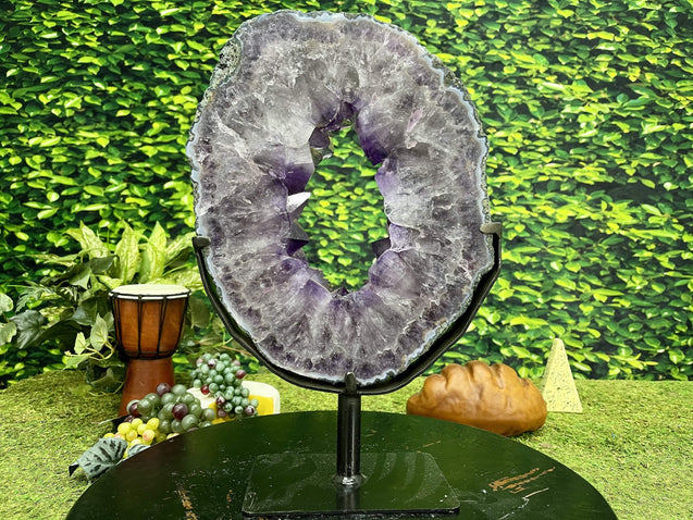 "WHEEL IN THE SKY" Amethyst Geode Slice 17.00 Brazil High Quality NS-401