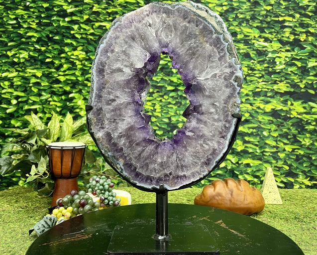 "WHEEL IN THE SKY" Amethyst Geode Slice 17.00 Brazil High Quality NS-401