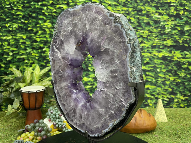 "WHEEL IN THE SKY" Amethyst Geode Slice 17.00 Brazil High Quality NS-401