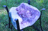 Amethyst Geode Table "Living the Life" 16.25 High Quality w Stand and Custom Glass Crystal LL-84s