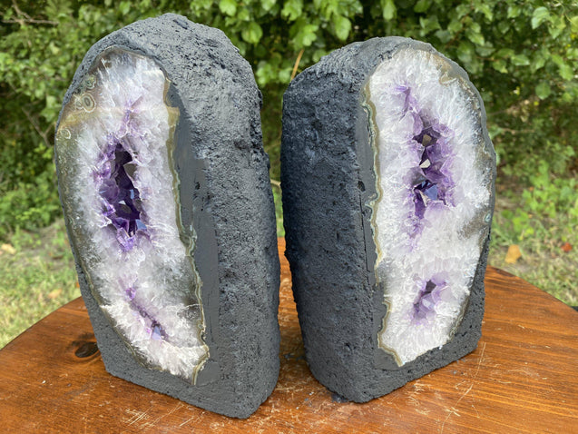 Amethyst Geode "MIRACLE TWINS" 8.50 High Quality Cathedral Pair NS-53