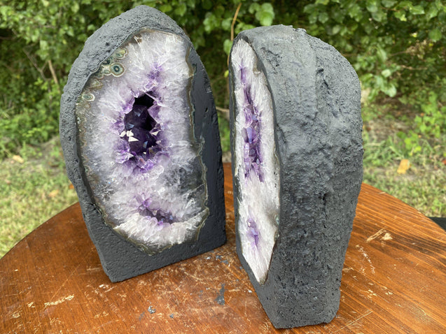 Amethyst Geode "MIRACLE TWINS" 8.50 High Quality Cathedral Pair NS-53