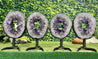 "INFINITE ENLIGHTENMENT" 4 Amethyst Geode Slices 16.00 High Quality w Swivel Stands NS-549