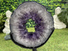 "FRISBEE" Amethyst Geode Slice 14.00 Brazil w Swivel Stand High Quality NS-556