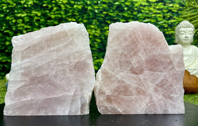 "DOUBLE THE LOVE" Rose Quartz Pair 7.00 Self Standing Crystals High Quality NS-668