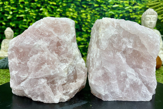 "DOUBLE THE LOVE" Rose Quartz Pair 7.00 Self Standing Crystals High Quality NS-668