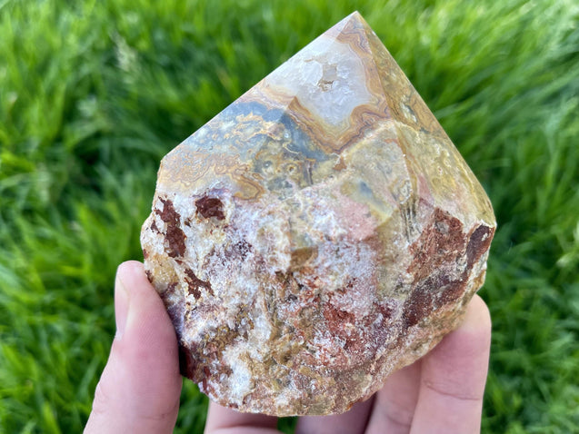 "ZANY ZEN" Crazy Lace Agate Point HIGH QUALITY Healing Gemstone