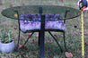 Amethyst Geode Table Custom Glass 26.00 Iron Stand Custom Glass Rare Mineral GG-18s