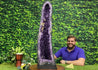 "FEELIN LUCKY" Tall Amethyst Geode 34.00 Brazil Dark Purple Cathedral NS-411