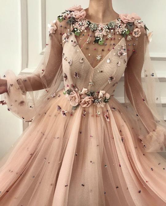 Long dresses Evening flowers pearls beads new women Formal dress for prom Wedding dresses Evening Party Dress